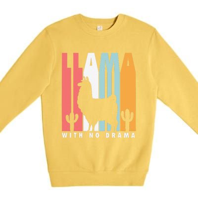 Llama With No Drama No Drama Llama Premium Crewneck Sweatshirt