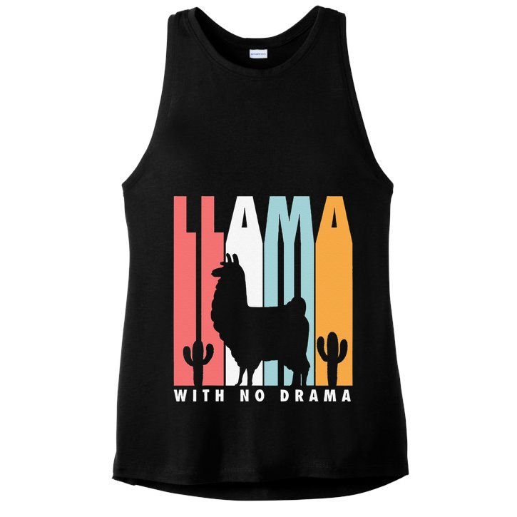 Llama With No Drama No Drama Llama Ladies PosiCharge Tri-Blend Wicking Tank