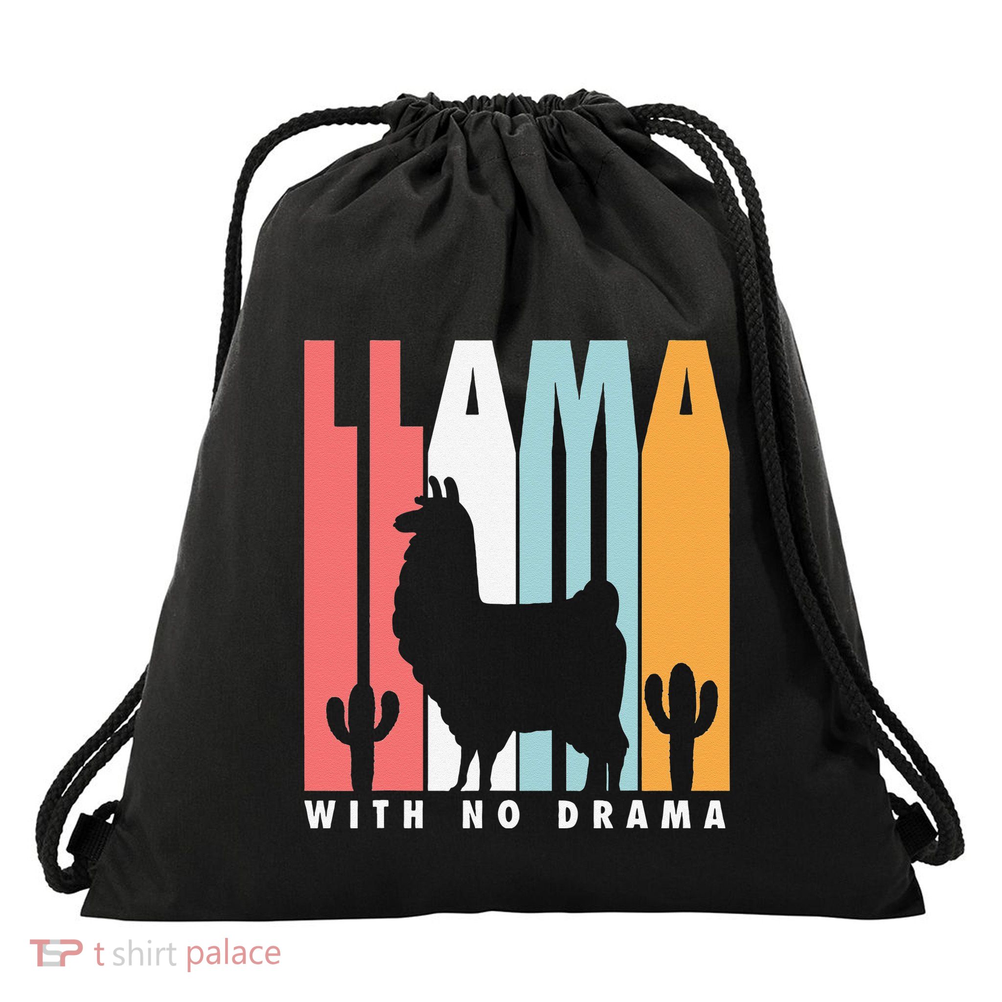 Llama With No Drama No Drama Llama Drawstring Bag