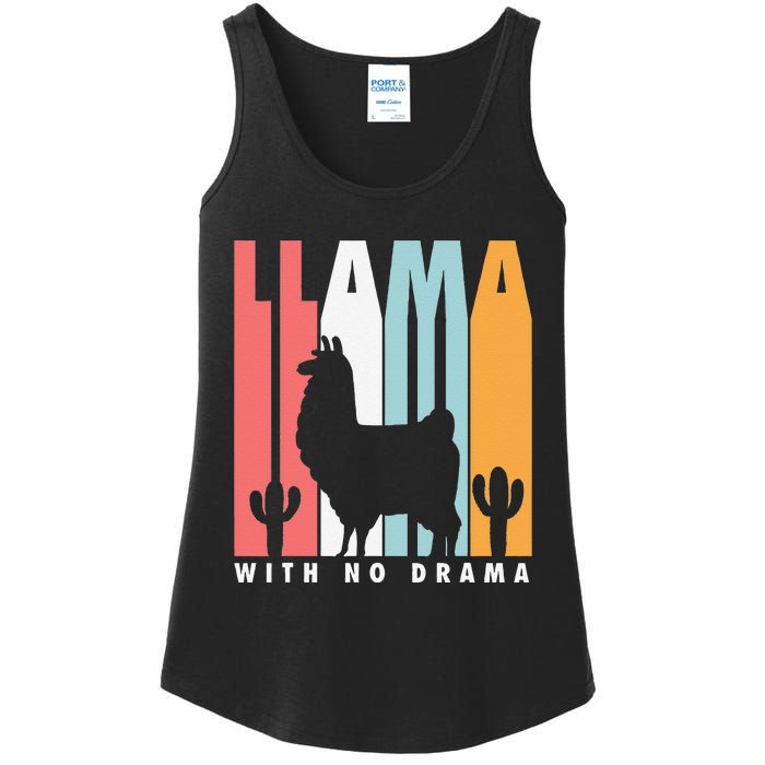 Llama With No Drama No Drama Llama Ladies Essential Tank