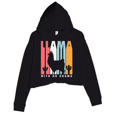 Llama With No Drama No Drama Llama Crop Fleece Hoodie