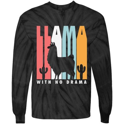 Llama With No Drama No Drama Llama Tie-Dye Long Sleeve Shirt
