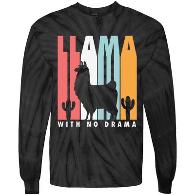 Llama With No Drama No Drama Llama Tie-Dye Long Sleeve Shirt