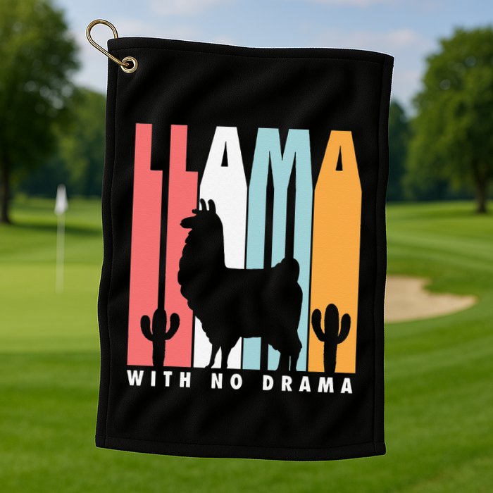 Llama With No Drama No Drama Llama Golf Towel