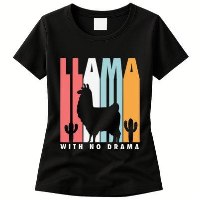Llama With No Drama No Drama Llama Womens T-Shirt