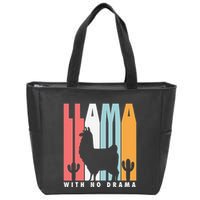 Llama With No Drama No Drama Llama Zip Tote Bag