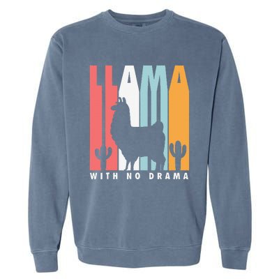 Llama With No Drama No Drama Llama Garment-Dyed Sweatshirt