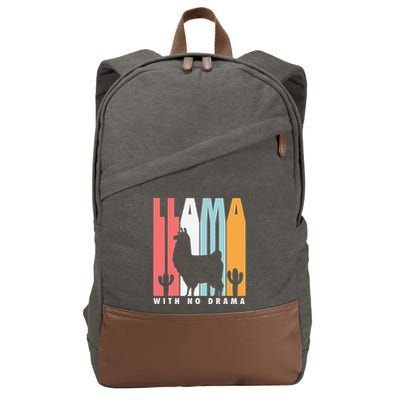 Llama With No Drama No Drama Llama Cotton Canvas Backpack