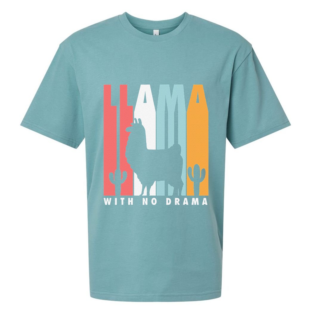 Llama With No Drama No Drama Llama Sueded Cloud Jersey T-Shirt