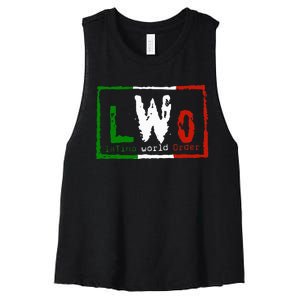 Latino World Order Family Matching Outfits Women's Racerback Cropped Tank