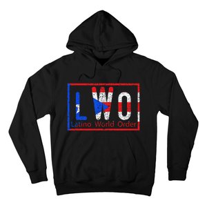 Latino world order Puerto Rico blue and red Hoodie