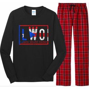 Latino world order Puerto Rico blue and red Long Sleeve Pajama Set