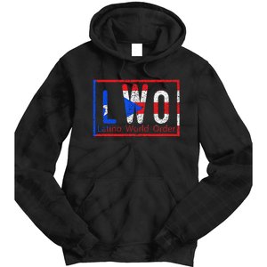 Latino world order Puerto Rico blue and red Tie Dye Hoodie