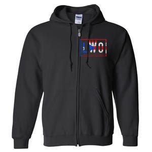 Latino world order Puerto Rico blue and red Full Zip Hoodie