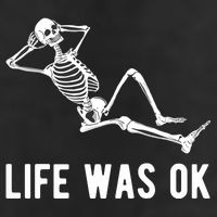 Life Was Ok Funny Dead Skeleton Adult Drive Performance Visor