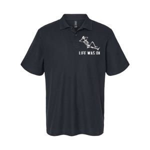 Life Was Ok Funny Dead Skeleton Softstyle Adult Sport Polo