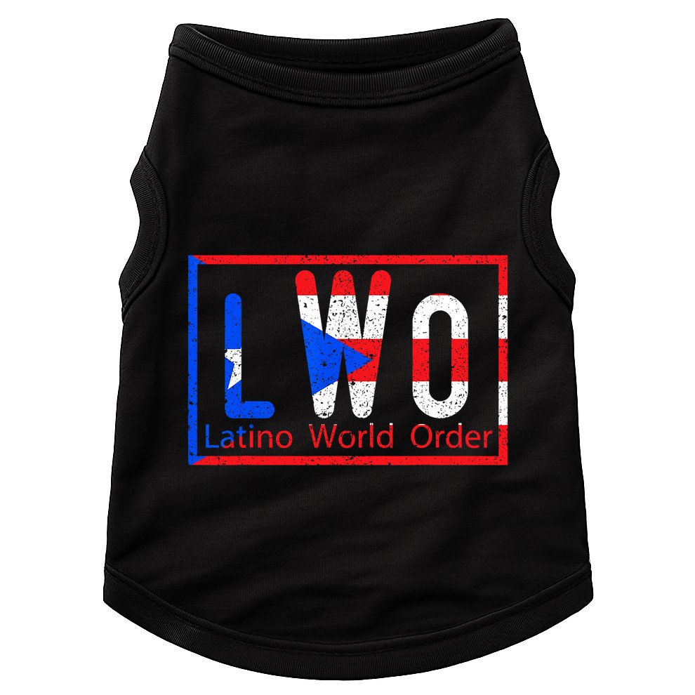 Latino World Order Puerto Rico Blue And Red Doggie Tank