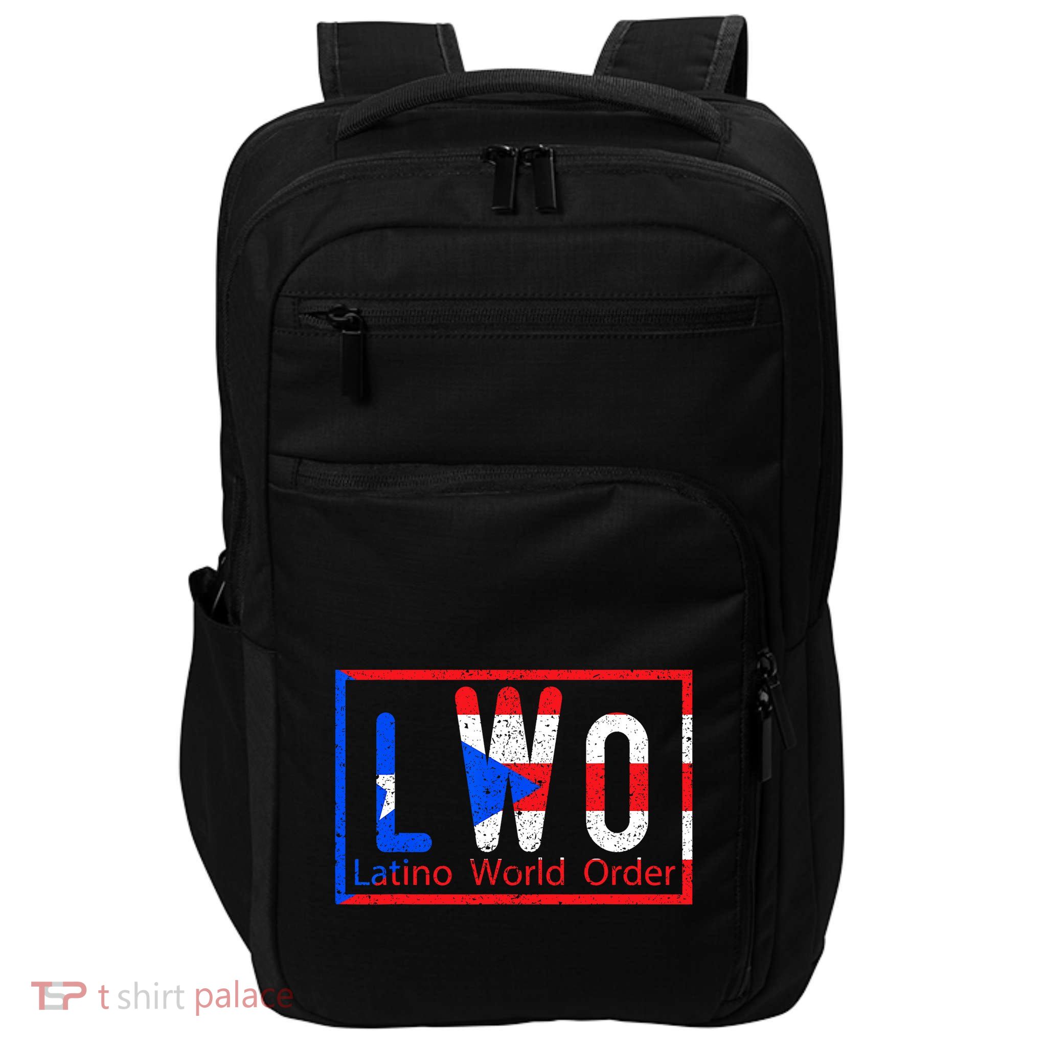 Latino World Order Puerto Rico Blue And Red Impact Tech Backpack