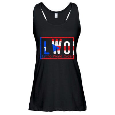Latino World Order Puerto Rico Blue And Red Ladies Essential Flowy Tank