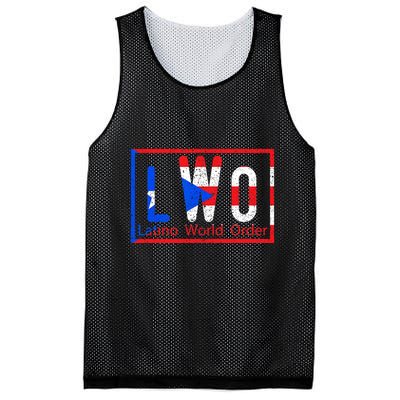 Latino World Order Puerto Rico Blue And Red Mesh Reversible Basketball Jersey Tank