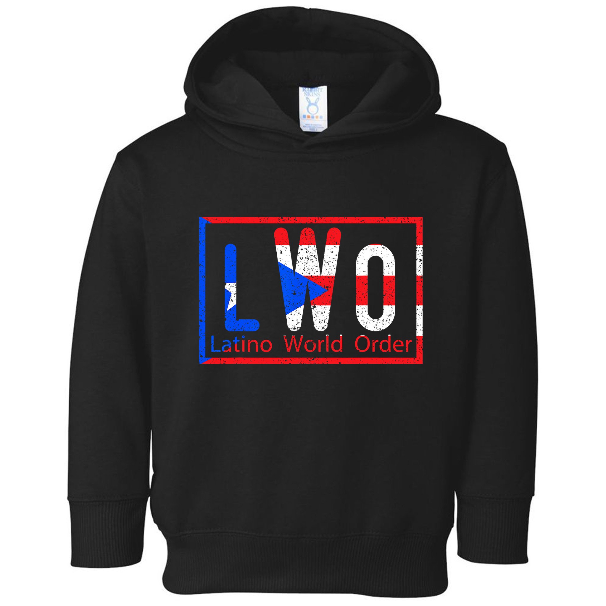Latino World Order Puerto Rico Blue And Red Toddler Hoodie