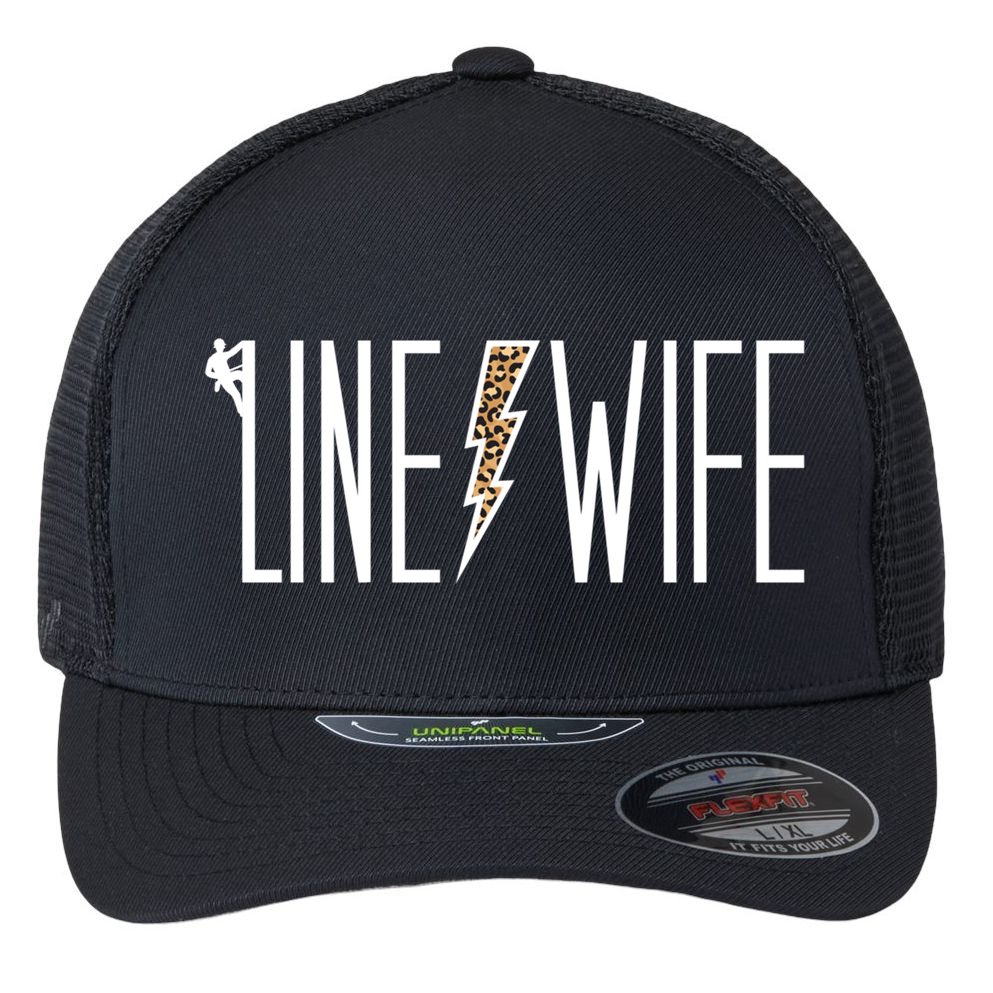 Line Wife Of A Line Wife LineS Wife Gift Flexfit Unipanel Trucker Cap