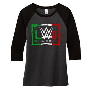 Latino World Order Matching Family Women's Tri-Blend 3/4-Sleeve Raglan Shirt