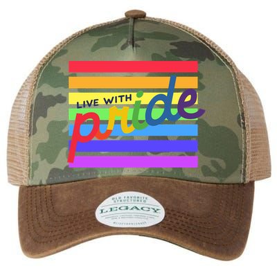 Live With Pride Lgbtq Equal Rights Meaningful Gift Legacy Tie Dye Trucker Hat