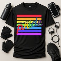Live With Pride Lgbtq Equal Rights Meaningful Gift Cooling Performance Crew T-Shirt