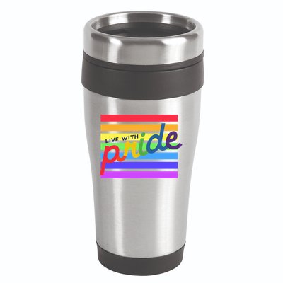 Live With Pride Lgbtq Equal Rights Meaningful Gift 16oz Travel Tumbler