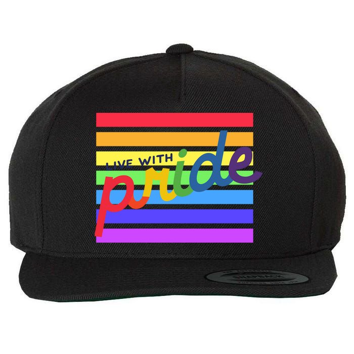 Live With Pride Lgbtq Equal Rights Meaningful Gift Wool Snapback Cap