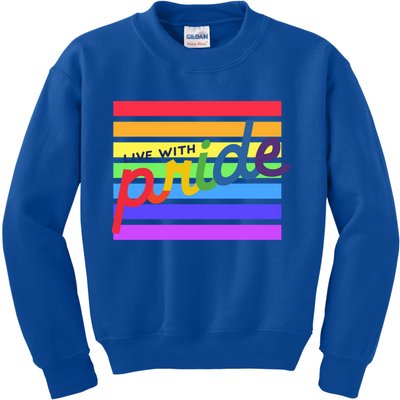 Live With Pride Lgbtq Equal Rights Meaningful Gift Kids Sweatshirt