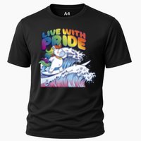 Live With Pride LGBTQ Unicorn Surfing Performance Shirt