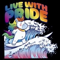 Live With Pride LGBTQ Unicorn Surfing Performance Shirt