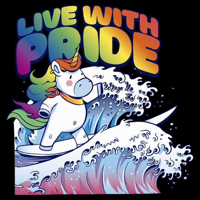 Live With Pride LGBTQ Unicorn Surfing Performance Shirt