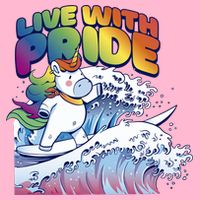 Live With Pride LGBTQ Unicorn Surfing Premium T-Shirt