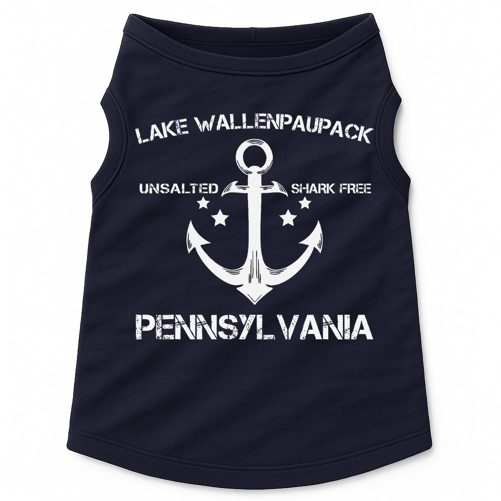 Lake Wallenpaupack Pennsylvania Funny Fishing Camping Gift Doggie Tank