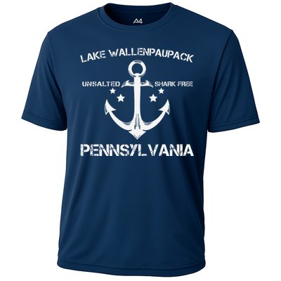 Lake Wallenpaupack Pennsylvania Funny Fishing Camping Gift Cooling Performance Crew T-Shirt