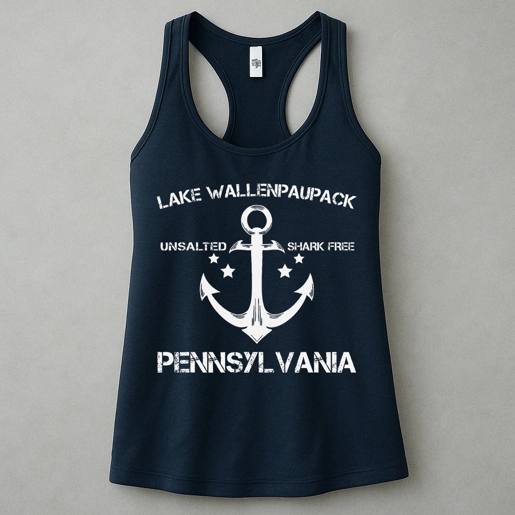 Lake Wallenpaupack Pennsylvania Funny Fishing Camping Gift Womens Tank Top