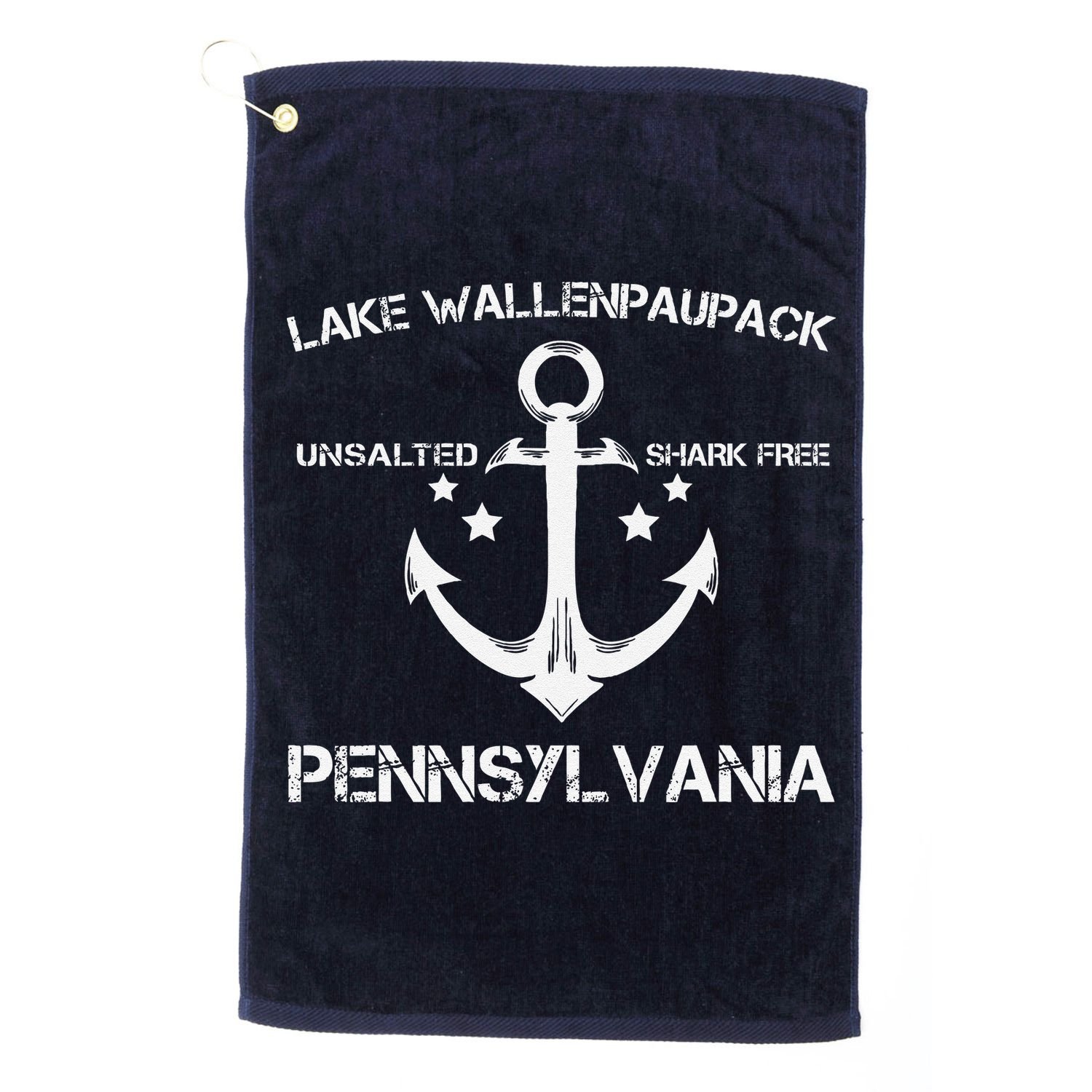 Lake Wallenpaupack Pennsylvania Funny Fishing Camping Gift Golf Towel