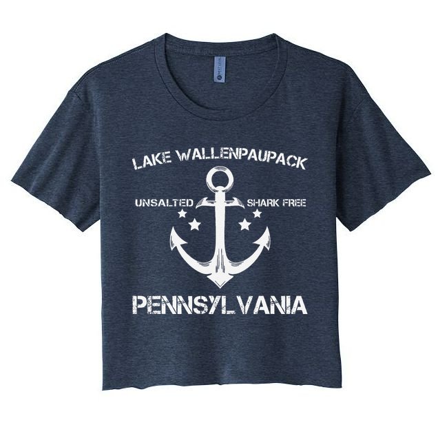 Lake Wallenpaupack Pennsylvania Funny Fishing Camping Gift Crop Top