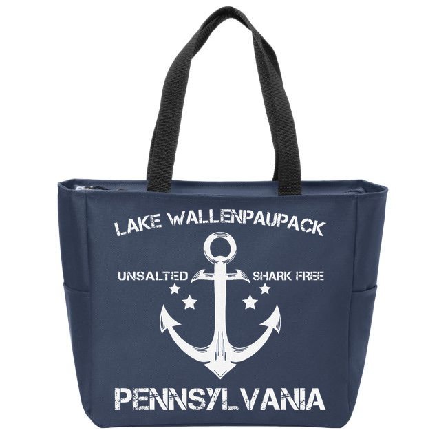 Lake Wallenpaupack Pennsylvania Funny Fishing Camping Gift Zip Tote Bag
