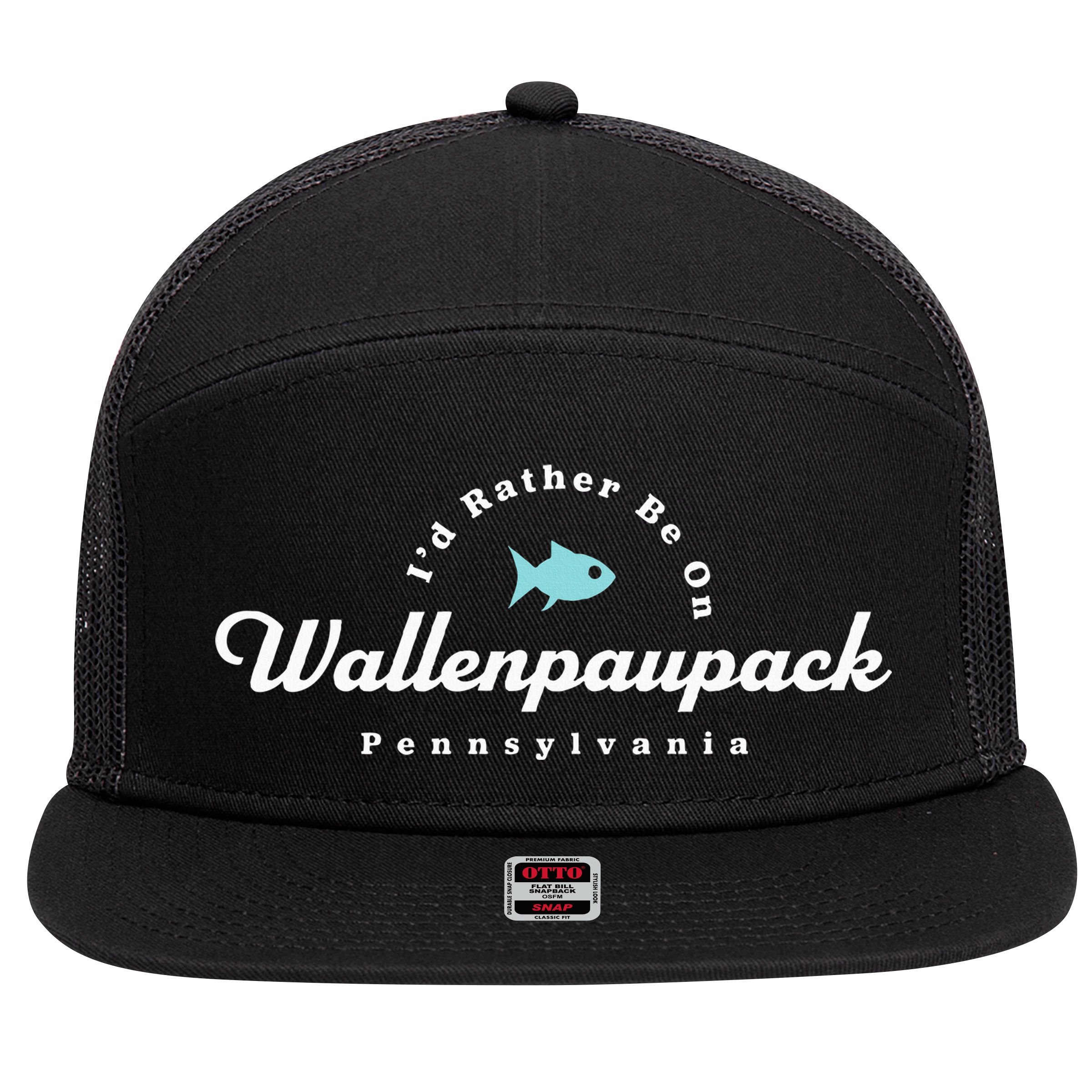 Lake Wallenpaupack Pennsylvania 7 Panel Mesh Trucker Snapback Hat