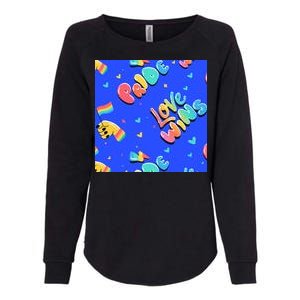 Love Wins Pride Month Rainbow Flag Womens California Wash Sweatshirt