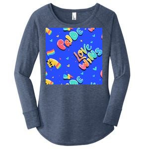 Love Wins Pride Month Rainbow Flag Women's Perfect Tri Tunic Long Sleeve Shirt