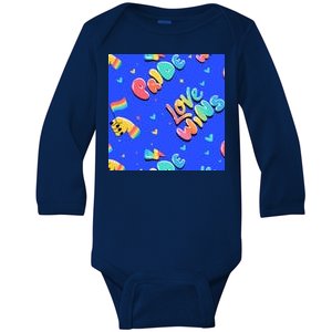 Love Wins Pride Month Rainbow Flag Baby Long Sleeve Bodysuit