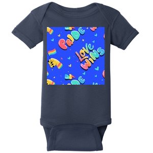 Love Wins Pride Month Rainbow Flag Baby Bodysuit