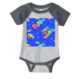 Love Wins Pride Month Rainbow Flag Infant Baby Jersey Bodysuit