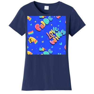 Love Wins Pride Month Rainbow Flag Women's T-Shirt