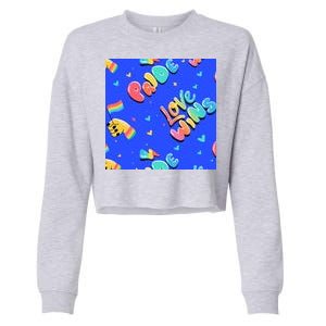 Love Wins Pride Month Rainbow Flag Cropped Pullover Crew